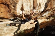 Bouldering in Hueco Tanks on 02/29/2020 with Blue Lizard Climbing and Yoga

Filename: SRM_20200229_1807540.jpg
Aperture: f/5.6
Shutter Speed: 1/400
Body: Canon EOS-1D Mark II
Lens: Canon EF 16-35mm f/2.8 L