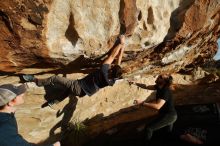 Bouldering in Hueco Tanks on 02/29/2020 with Blue Lizard Climbing and Yoga

Filename: SRM_20200229_1807590.jpg
Aperture: f/7.1
Shutter Speed: 1/400
Body: Canon EOS-1D Mark II
Lens: Canon EF 16-35mm f/2.8 L