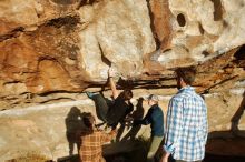 Bouldering in Hueco Tanks on 02/29/2020 with Blue Lizard Climbing and Yoga

Filename: SRM_20200229_1812030.jpg
Aperture: f/6.3
Shutter Speed: 1/400
Body: Canon EOS-1D Mark II
Lens: Canon EF 16-35mm f/2.8 L