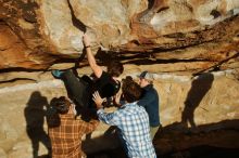 Bouldering in Hueco Tanks on 02/29/2020 with Blue Lizard Climbing and Yoga

Filename: SRM_20200229_1812070.jpg
Aperture: f/8.0
Shutter Speed: 1/400
Body: Canon EOS-1D Mark II
Lens: Canon EF 16-35mm f/2.8 L