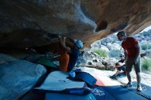 Bouldering in Hueco Tanks on 03/07/2020 with Blue Lizard Climbing and Yoga

Filename: SRM_20200307_1121360.jpg
Aperture: f/4.0
Shutter Speed: 1/320
Body: Canon EOS-1D Mark II
Lens: Canon EF 16-35mm f/2.8 L