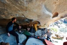 Bouldering in Hueco Tanks on 03/07/2020 with Blue Lizard Climbing and Yoga

Filename: SRM_20200307_1131510.jpg
Aperture: f/4.0
Shutter Speed: 1/320
Body: Canon EOS-1D Mark II
Lens: Canon EF 16-35mm f/2.8 L