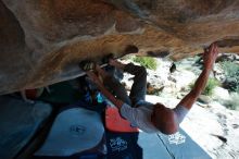 Bouldering in Hueco Tanks on 03/07/2020 with Blue Lizard Climbing and Yoga

Filename: SRM_20200307_1137490.jpg
Aperture: f/5.0
Shutter Speed: 1/800
Body: Canon EOS-1D Mark II
Lens: Canon EF 16-35mm f/2.8 L