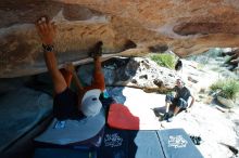 Bouldering in Hueco Tanks on 03/07/2020 with Blue Lizard Climbing and Yoga

Filename: SRM_20200307_1141500.jpg
Aperture: f/5.6
Shutter Speed: 1/500
Body: Canon EOS-1D Mark II
Lens: Canon EF 16-35mm f/2.8 L