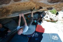 Bouldering in Hueco Tanks on 03/07/2020 with Blue Lizard Climbing and Yoga

Filename: SRM_20200307_1151300.jpg
Aperture: f/5.6
Shutter Speed: 1/400
Body: Canon EOS-1D Mark II
Lens: Canon EF 16-35mm f/2.8 L