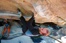 Bouldering in Hueco Tanks on 03/07/2020 with Blue Lizard Climbing and Yoga

Filename: SRM_20200307_1222290.jpg
Aperture: f/5.0
Shutter Speed: 1/320
Body: Canon EOS-1D Mark II
Lens: Canon EF 16-35mm f/2.8 L