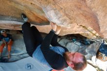 Bouldering in Hueco Tanks on 03/07/2020 with Blue Lizard Climbing and Yoga

Filename: SRM_20200307_1222340.jpg
Aperture: f/5.0
Shutter Speed: 1/320
Body: Canon EOS-1D Mark II
Lens: Canon EF 16-35mm f/2.8 L