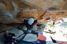 Bouldering in Hueco Tanks on 03/07/2020 with Blue Lizard Climbing and Yoga

Filename: SRM_20200307_1224501.jpg
Aperture: f/5.0
Shutter Speed: 1/500
Body: Canon EOS-1D Mark II
Lens: Canon EF 16-35mm f/2.8 L