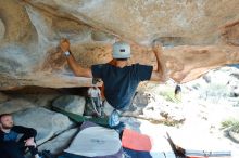 Bouldering in Hueco Tanks on 03/07/2020 with Blue Lizard Climbing and Yoga

Filename: SRM_20200307_1224520.jpg
Aperture: f/5.0
Shutter Speed: 1/250
Body: Canon EOS-1D Mark II
Lens: Canon EF 16-35mm f/2.8 L