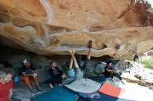 Bouldering in Hueco Tanks on 03/07/2020 with Blue Lizard Climbing and Yoga

Filename: SRM_20200307_1248320.jpg
Aperture: f/5.6
Shutter Speed: 1/320
Body: Canon EOS-1D Mark II
Lens: Canon EF 16-35mm f/2.8 L