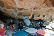 Bouldering in Hueco Tanks on 03/07/2020 with Blue Lizard Climbing and Yoga

Filename: SRM_20200307_1248390.jpg
Aperture: f/5.6
Shutter Speed: 1/250
Body: Canon EOS-1D Mark II
Lens: Canon EF 16-35mm f/2.8 L