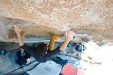 Bouldering in Hueco Tanks on 03/07/2020 with Blue Lizard Climbing and Yoga

Filename: SRM_20200307_1315240.jpg
Aperture: f/5.6
Shutter Speed: 1/125
Body: Canon EOS-1D Mark II
Lens: Canon EF 16-35mm f/2.8 L