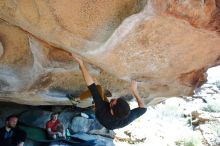 Bouldering in Hueco Tanks on 03/07/2020 with Blue Lizard Climbing and Yoga

Filename: SRM_20200307_1315520.jpg
Aperture: f/5.6
Shutter Speed: 1/250
Body: Canon EOS-1D Mark II
Lens: Canon EF 16-35mm f/2.8 L