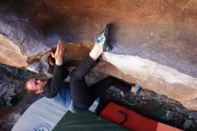 Bouldering in Hueco Tanks on 03/07/2020 with Blue Lizard Climbing and Yoga

Filename: SRM_20200307_1407050.jpg
Aperture: f/5.6
Shutter Speed: 1/200
Body: Canon EOS-1D Mark II
Lens: Canon EF 16-35mm f/2.8 L