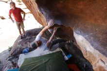 Bouldering in Hueco Tanks on 03/07/2020 with Blue Lizard Climbing and Yoga

Filename: SRM_20200307_1421390.jpg
Aperture: f/5.0
Shutter Speed: 1/500
Body: Canon EOS-1D Mark II
Lens: Canon EF 16-35mm f/2.8 L