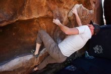 Bouldering in Hueco Tanks on 03/07/2020 with Blue Lizard Climbing and Yoga

Filename: SRM_20200307_1422291.jpg
Aperture: f/5.6
Shutter Speed: 1/640
Body: Canon EOS-1D Mark II
Lens: Canon EF 16-35mm f/2.8 L