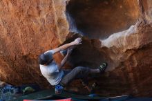 Bouldering in Hueco Tanks on 03/07/2020 with Blue Lizard Climbing and Yoga

Filename: SRM_20200307_1444130.jpg
Aperture: f/3.2
Shutter Speed: 1/400
Body: Canon EOS-1D Mark II
Lens: Canon EF 50mm f/1.8 II