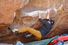 Bouldering in Hueco Tanks on 03/07/2020 with Blue Lizard Climbing and Yoga

Filename: SRM_20200307_1459440.jpg
Aperture: f/2.8
Shutter Speed: 1/500
Body: Canon EOS-1D Mark II
Lens: Canon EF 50mm f/1.8 II