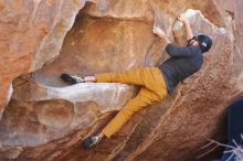 Bouldering in Hueco Tanks on 03/07/2020 with Blue Lizard Climbing and Yoga

Filename: SRM_20200307_1459590.jpg
Aperture: f/2.8
Shutter Speed: 1/640
Body: Canon EOS-1D Mark II
Lens: Canon EF 50mm f/1.8 II