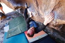 Bouldering in Hueco Tanks on 03/07/2020 with Blue Lizard Climbing and Yoga

Filename: SRM_20200307_1509210.jpg
Aperture: f/3.5
Shutter Speed: 1/400
Body: Canon EOS-1D Mark II
Lens: Canon EF 16-35mm f/2.8 L