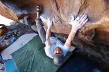 Bouldering in Hueco Tanks on 03/07/2020 with Blue Lizard Climbing and Yoga

Filename: SRM_20200307_1523040.jpg
Aperture: f/3.5
Shutter Speed: 1/640
Body: Canon EOS-1D Mark II
Lens: Canon EF 16-35mm f/2.8 L