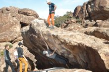 Bouldering in Hueco Tanks on 03/07/2020 with Blue Lizard Climbing and Yoga

Filename: SRM_20200307_1707320.jpg
Aperture: f/4.5
Shutter Speed: 1/250
Body: Canon EOS-1D Mark II
Lens: Canon EF 50mm f/1.8 II