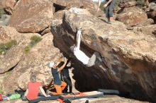 Bouldering in Hueco Tanks on 03/07/2020 with Blue Lizard Climbing and Yoga

Filename: SRM_20200307_1710570.jpg
Aperture: f/5.0
Shutter Speed: 1/250
Body: Canon EOS-1D Mark II
Lens: Canon EF 50mm f/1.8 II