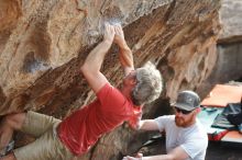 Bouldering in Hueco Tanks on 03/07/2020 with Blue Lizard Climbing and Yoga

Filename: SRM_20200307_1733040.jpg
Aperture: f/4.0
Shutter Speed: 1/640
Body: Canon EOS-1D Mark II
Lens: Canon EF 50mm f/1.8 II