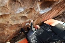 Bouldering in Hueco Tanks on 03/07/2020 with Blue Lizard Climbing and Yoga

Filename: SRM_20200307_1749470.jpg
Aperture: f/4.5
Shutter Speed: 1/320
Body: Canon EOS-1D Mark II
Lens: Canon EF 16-35mm f/2.8 L