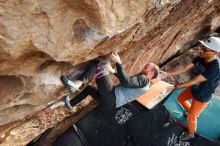 Bouldering in Hueco Tanks on 03/07/2020 with Blue Lizard Climbing and Yoga

Filename: SRM_20200307_1803170.jpg
Aperture: f/4.5
Shutter Speed: 1/250
Body: Canon EOS-1D Mark II
Lens: Canon EF 16-35mm f/2.8 L