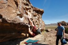 Bouldering in Hueco Tanks on 03/06/2020 with Blue Lizard Climbing and Yoga

Filename: SRM_20200306_1115400.jpg
Aperture: f/5.6
Shutter Speed: 1/500
Body: Canon EOS-1D Mark II
Lens: Canon EF 16-35mm f/2.8 L