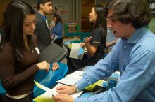 The Asian Business Students Association (ABSA) and the Hispanic Business Student Association (HBSA) hosted the career fair in the San Jacinto Residence Hall, Tuesday, February 6, 2007.

Filename: SRM_20070206_1822565.jpg
Aperture: f/6.3
Shutter Speed: 1/250
Body: Canon EOS-1D Mark II
Lens: Sigma 15-30mm f/3.5-4.5 EX Aspherical DG DF