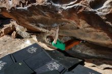 Bouldering in Hueco Tanks on 03/06/2020 with Blue Lizard Climbing and Yoga

Filename: SRM_20200306_1154400.jpg
Aperture: f/8.0
Shutter Speed: 1/250
Body: Canon EOS-1D Mark II
Lens: Canon EF 16-35mm f/2.8 L