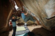 Bouldering in Hueco Tanks on 03/06/2020 with Blue Lizard Climbing and Yoga

Filename: SRM_20200306_1242140.jpg
Aperture: f/8.0
Shutter Speed: 1/250
Body: Canon EOS-1D Mark II
Lens: Canon EF 16-35mm f/2.8 L