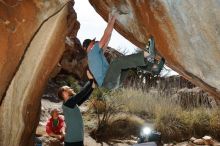 Bouldering in Hueco Tanks on 03/06/2020 with Blue Lizard Climbing and Yoga

Filename: SRM_20200306_1242390.jpg
Aperture: f/8.0
Shutter Speed: 1/250
Body: Canon EOS-1D Mark II
Lens: Canon EF 16-35mm f/2.8 L