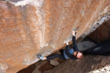 Bouldering in Hueco Tanks on 03/06/2020 with Blue Lizard Climbing and Yoga

Filename: SRM_20200306_1353200.jpg
Aperture: f/7.1
Shutter Speed: 1/250
Body: Canon EOS-1D Mark II
Lens: Canon EF 16-35mm f/2.8 L