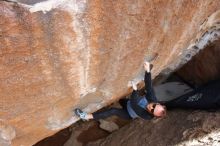 Bouldering in Hueco Tanks on 03/06/2020 with Blue Lizard Climbing and Yoga

Filename: SRM_20200306_1353200.jpg
Aperture: f/7.1
Shutter Speed: 1/250
Body: Canon EOS-1D Mark II
Lens: Canon EF 16-35mm f/2.8 L