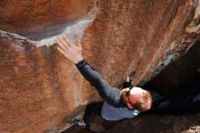 Bouldering in Hueco Tanks on 03/06/2020 with Blue Lizard Climbing and Yoga

Filename: SRM_20200306_1353330.jpg
Aperture: f/10.0
Shutter Speed: 1/250
Body: Canon EOS-1D Mark II
Lens: Canon EF 16-35mm f/2.8 L