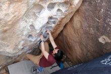 Bouldering in Hueco Tanks on 03/06/2020 with Blue Lizard Climbing and Yoga

Filename: SRM_20200306_1355310.jpg
Aperture: f/4.0
Shutter Speed: 1/250
Body: Canon EOS-1D Mark II
Lens: Canon EF 16-35mm f/2.8 L