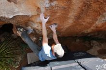 Bouldering in Hueco Tanks on 03/06/2020 with Blue Lizard Climbing and Yoga

Filename: SRM_20200306_1410570.jpg
Aperture: f/5.6
Shutter Speed: 1/320
Body: Canon EOS-1D Mark II
Lens: Canon EF 16-35mm f/2.8 L