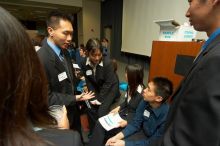 The Asian Business Students Association (ABSA) and the Hispanic Business Student Association (HBSA) hosted the career fair in the San Jacinto Residence Hall, Tuesday, February 6, 2007.

Filename: SRM_20070206_1826505.jpg
Aperture: f/6.3
Shutter Speed: 1/160
Body: Canon EOS-1D Mark II
Lens: Sigma 15-30mm f/3.5-4.5 EX Aspherical DG DF