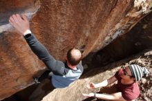 Bouldering in Hueco Tanks on 03/06/2020 with Blue Lizard Climbing and Yoga

Filename: SRM_20200306_1413010.jpg
Aperture: f/7.1
Shutter Speed: 1/320
Body: Canon EOS-1D Mark II
Lens: Canon EF 16-35mm f/2.8 L