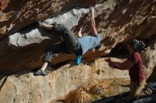 Bouldering in Hueco Tanks on 03/06/2020 with Blue Lizard Climbing and Yoga

Filename: SRM_20200306_1645010.jpg
Aperture: f/4.0
Shutter Speed: 1/800
Body: Canon EOS-1D Mark II
Lens: Canon EF 50mm f/1.8 II