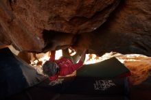 Bouldering in Hueco Tanks on 03/06/2020 with Blue Lizard Climbing and Yoga

Filename: SRM_20200306_1751050.jpg
Aperture: f/4.0
Shutter Speed: 1/250
Body: Canon EOS-1D Mark II
Lens: Canon EF 16-35mm f/2.8 L