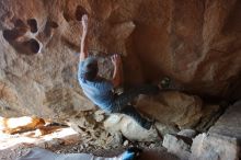 Bouldering in Hueco Tanks on 03/06/2020 with Blue Lizard Climbing and Yoga

Filename: SRM_20200306_1751510.jpg
Aperture: f/2.8
Shutter Speed: 1/250
Body: Canon EOS-1D Mark II
Lens: Canon EF 16-35mm f/2.8 L