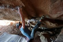 Bouldering in Hueco Tanks on 03/06/2020 with Blue Lizard Climbing and Yoga

Filename: SRM_20200306_1757500.jpg
Aperture: f/2.8
Shutter Speed: 1/250
Body: Canon EOS-1D Mark II
Lens: Canon EF 16-35mm f/2.8 L