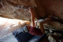 Bouldering in Hueco Tanks on 03/06/2020 with Blue Lizard Climbing and Yoga

Filename: SRM_20200306_1808041.jpg
Aperture: f/4.0
Shutter Speed: 1/250
Body: Canon EOS-1D Mark II
Lens: Canon EF 16-35mm f/2.8 L