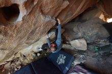 Bouldering in Hueco Tanks on 03/06/2020 with Blue Lizard Climbing and Yoga

Filename: SRM_20200306_1812440.jpg
Aperture: f/4.0
Shutter Speed: 1/250
Body: Canon EOS-1D Mark II
Lens: Canon EF 16-35mm f/2.8 L