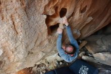 Bouldering in Hueco Tanks on 03/06/2020 with Blue Lizard Climbing and Yoga

Filename: SRM_20200306_1813000.jpg
Aperture: f/4.0
Shutter Speed: 1/250
Body: Canon EOS-1D Mark II
Lens: Canon EF 16-35mm f/2.8 L