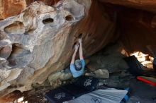 Bouldering in Hueco Tanks on 03/06/2020 with Blue Lizard Climbing and Yoga

Filename: SRM_20200306_1815460.jpg
Aperture: f/6.3
Shutter Speed: 1/250
Body: Canon EOS-1D Mark II
Lens: Canon EF 16-35mm f/2.8 L